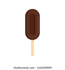 Coffee ice cream icon. Flat illustration of coffee ice cream vector icon for web isolated on white