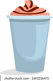 Coffee with ice cream, illustration, vector on white background