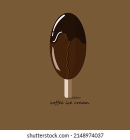 coffee ice cream illustration vector