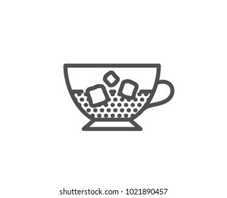 Coffee with ice icon. Cold drink sign. Beverage symbol. Quality design element. Editable stroke. Vector