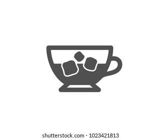 Coffee with ice icon. Cold drink sign. Beverage symbol. Quality design elements. Classic style. Vector