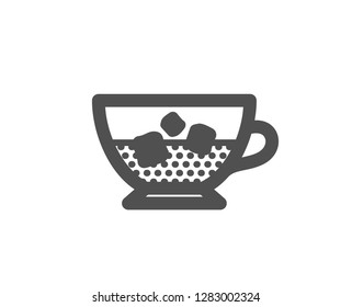 Coffee with ice icon. Cold drink sign. Beverage symbol. Quality design element. Classic style icon. Vector