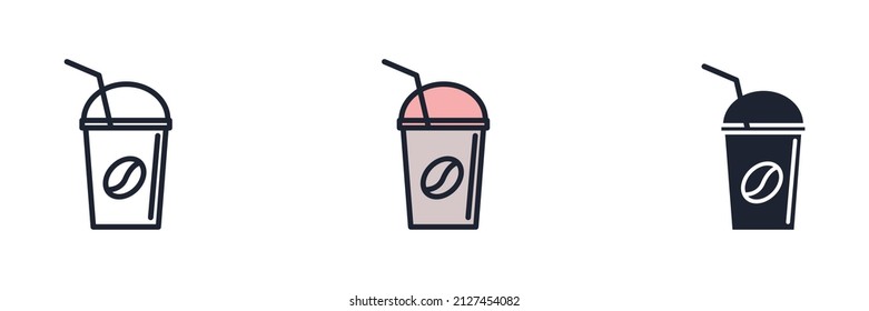 coffee ice icon symbol template for graphic and web design collection logo vector illustration