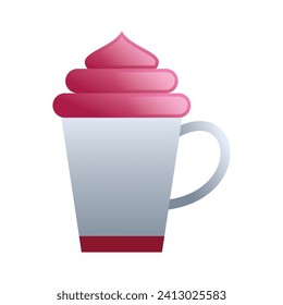 Kaffeeeissymbole, minimalistische Vektorgrafik und transparentes Grafikelement. Einzeln auf weißem Hintergrund