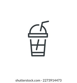 Coffee iced cold drink icon, vector illustration