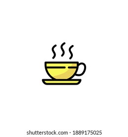 Icono de café. Icono de panadería. Sencillo, contorno, negro, plano, color.