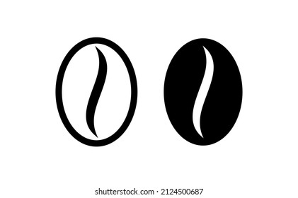 Coffee icon. Coffee bean. The symbol of the drink. Isolated vector illustration on white background.
