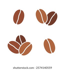 Coffee icon. Coffee bean vector set. Coffee bean sign. Isolated caffeine icon.