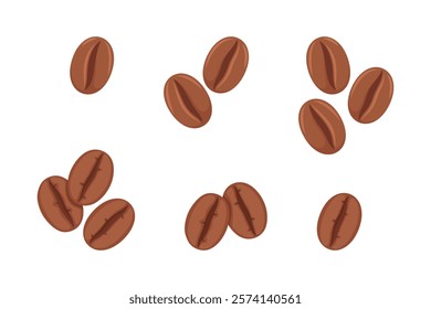 Coffee icon. Coffee bean vector set. Coffee bean sign. Isolated caffeine icon.