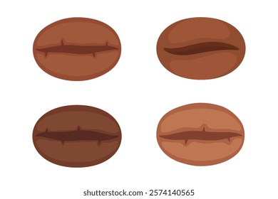 Coffee icon. Coffee bean vector set. Coffee bean sign. Isolated caffeine icon.