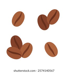 Coffee icon. Coffee bean vector set. Coffee bean sign. Isolated caffeine icon.