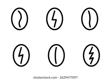 Coffee icon. Coffee bean vector set. Isolated caffeine line design sign. Coffee icon set.