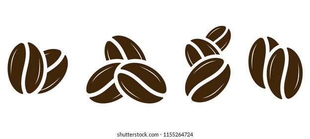 Coffee icon. Coffee beans set. Vector illustration