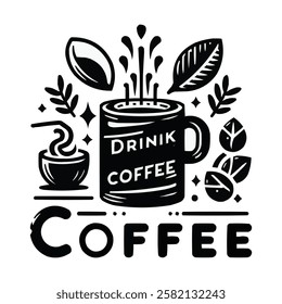 coffee icon black color logo