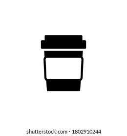Coffee Icon in black flat glyph, filled style isolated on white background