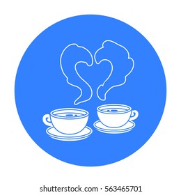 Coffee icon in black style isolated on white background. Romantic symbol stock vector illustration.