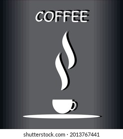Coffee icon. Black and white coffee logo. Espresso drink icon. 
