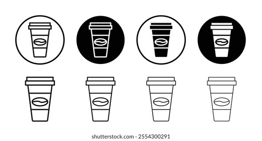 Coffee icon Black and white outline vector