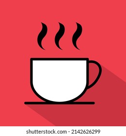 Coffee icon, breakfast drink cafe, cappuccino, hot simple isolated illustration, vector line .