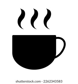 Icono de café, café de desayuno, capuchino, ilustración aislada caliente, línea vectorial .