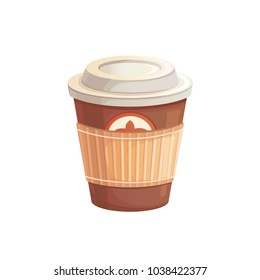 Coffee icon. Cartoon fast food. Vector isolated  illustration.  For menu.