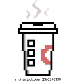 coffee icon cartoon in pixel style
