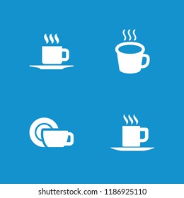 Coffee icon. collection of 4 coffe filled icons such as cup. editable coffe icons for web and mobile.