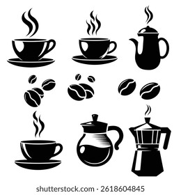 Coffee icon collection - silhouette collection