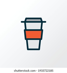 Coffee icon colored line symbol. Premium quality isolated decaf element in trendy style.
