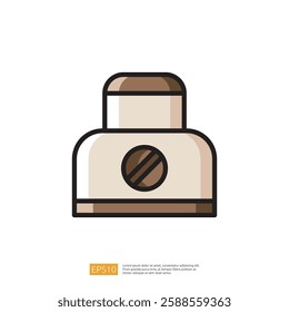 Coffee Icon Design Featuring a Sleek and Modern Mug with Cream and Brown Colors Set Against a Clean White Background for Stylish Beverage Representations