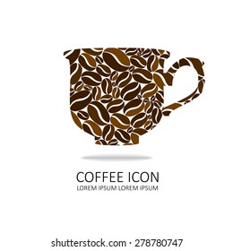 coffee icon. design idea for- cafe. white background