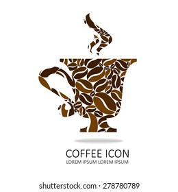 coffee icon. design idea for- cafe. white background