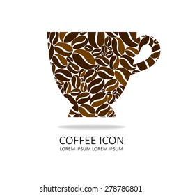 coffee icon. design idea for- cafe. white background