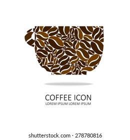 coffee icon. design idea for- cafe. white background