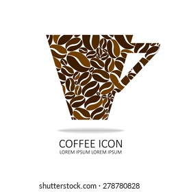 coffee icon. design idea for- cafe. white background