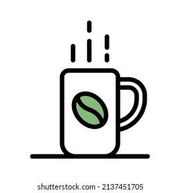 coffee icon design, vector illustration with line style, best used for banner or web application