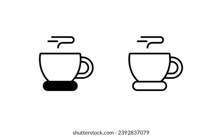 Diseño de iconos de café con ilustración de fondo blanco