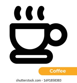 Coffee Icon. Designed in 24x24px artboard with 2px stroke thickness. Pixel perfect and scalable icon.