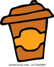 Coffee icon. Doodle vector illustration with coffee