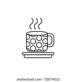 Coffee icon drink and hot vector line illustration