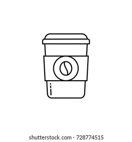 Coffee icon drink and hot vector line illustration