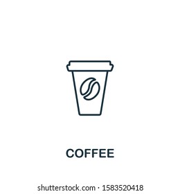 Coffee icon from fastfood collection. Simple line element Coffee symbol for templates, web design and infographics