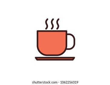 Coffee icon, filled line icon