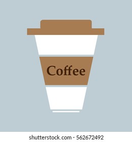 Coffee icon flat design illustration