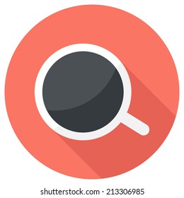 Coffee icon. Flat design style modern vector illustration. Isolated on stylish color background. Flat long shadow icon. Elements in flat design.