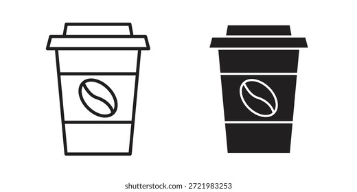 Coffee icon flat simple icon. Liner version - stock vector.