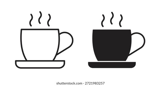 Icono de café icono plano simple. Versión Liner - Vector de stock.