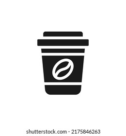 Coffee icon flat style isolated on white background. Vector illustration
