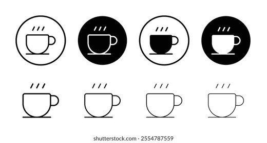 Coffee icon Flat vector set outline