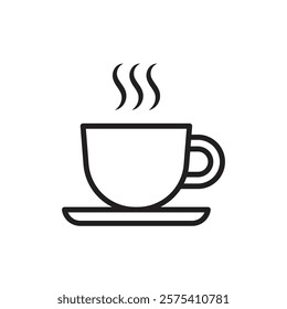 Coffee icon Flat vector set outline